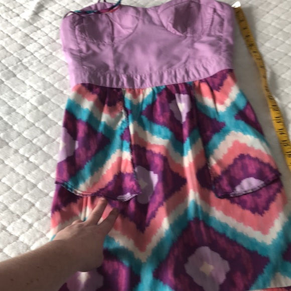 Adorable mini dress. Native pattern with spaghetti straps and front pockets! - Picture 12 of 13